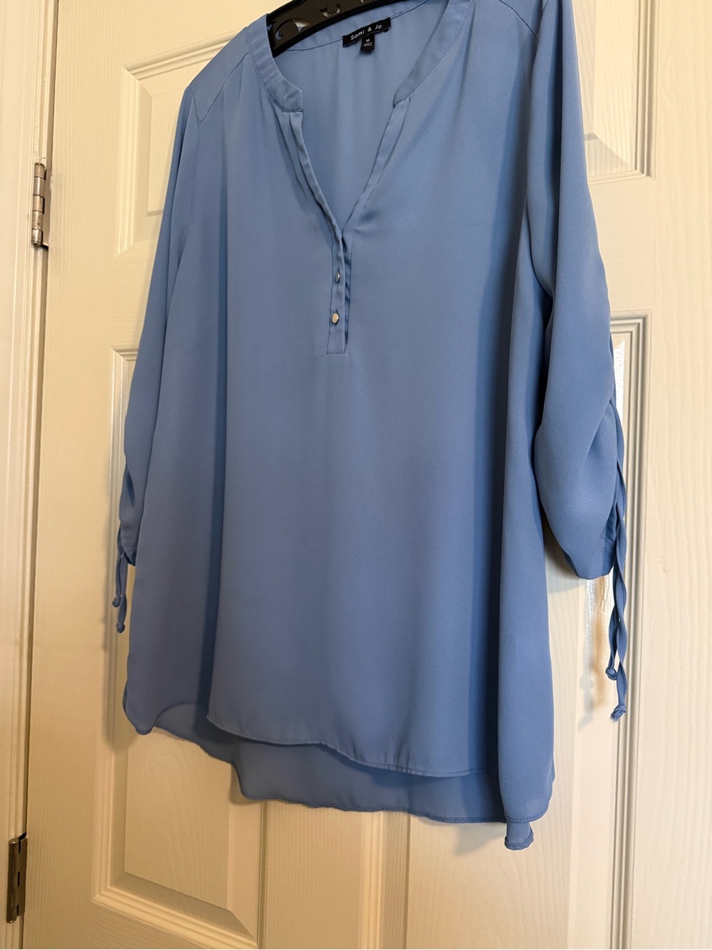 Sami & Jo Sky Blue V-Neck Button-Front Tunic